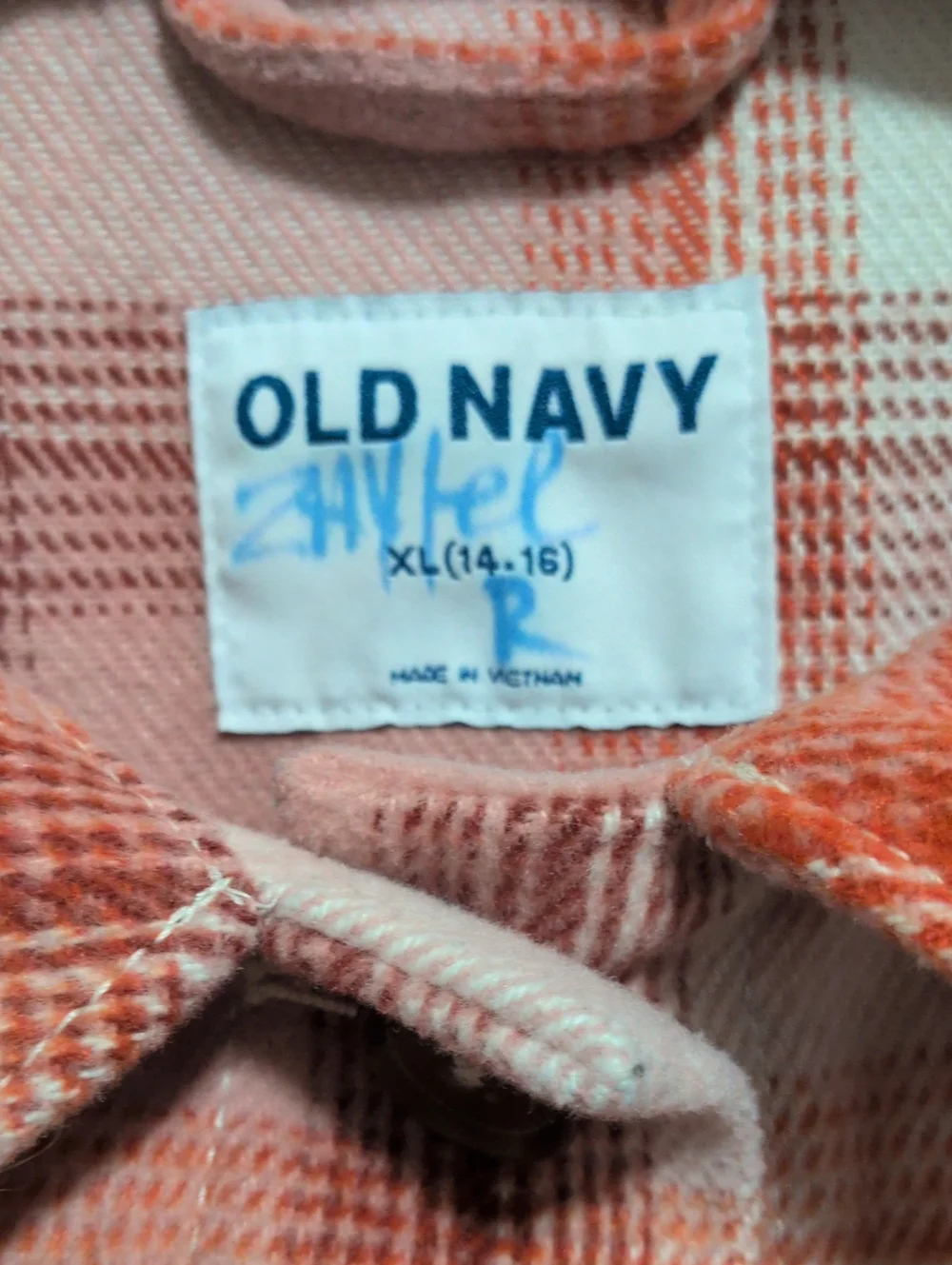 Old Navy Orange And Pink Flannel Jacket